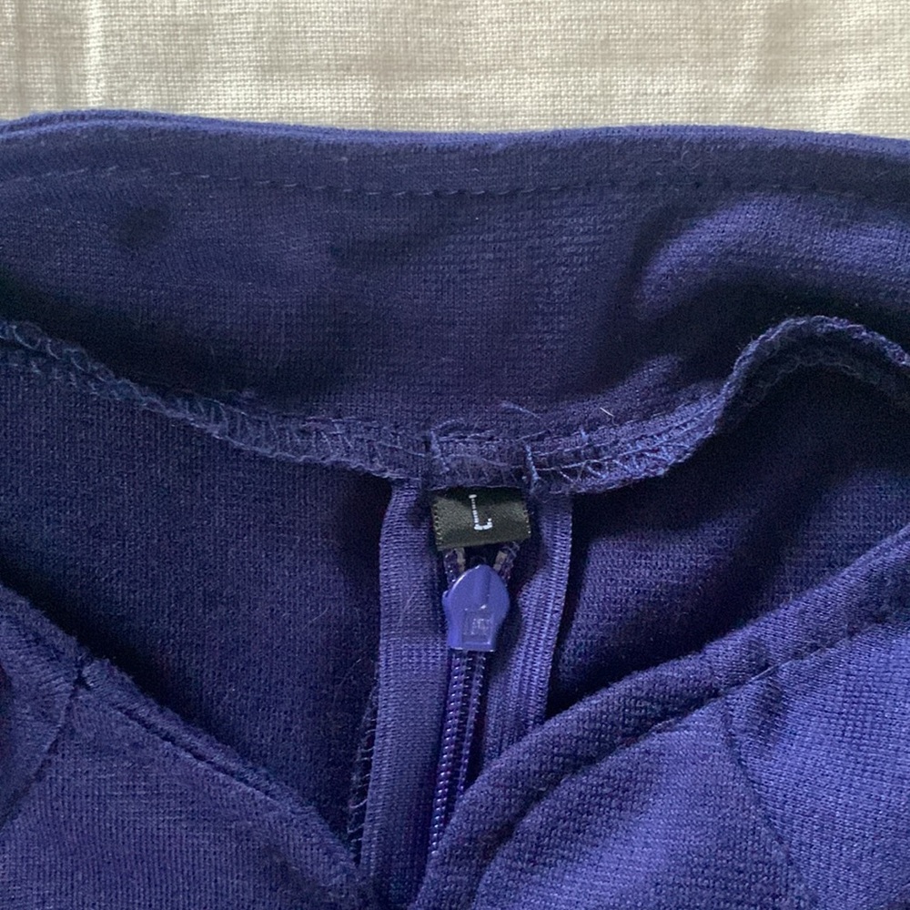 Indigo blue trumpet pencil wiggle dress keyhole L - Picture 10 of 11